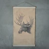 Pastoral Vintage Elk Fabric Painting Wall Plaque