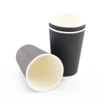 PE Coated Black Ripple Wall 16 oz Paper Cup