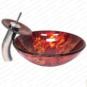 Pedestal Sinks Type and Shampoo Sinks Special Application tempered glass basin