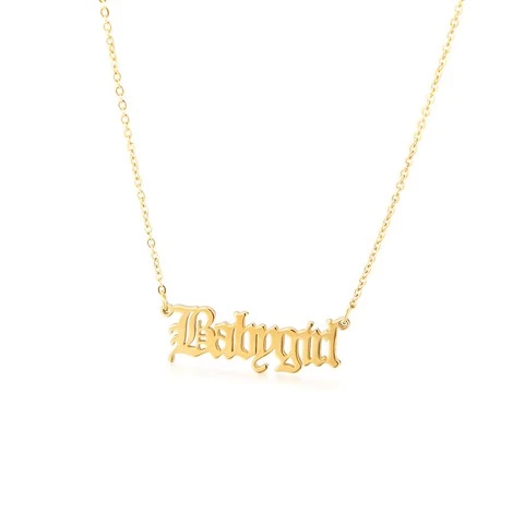 Personalize Customised Personalised Name Plated Stainless Steel Nameplate Name Plate Pendant Necklace