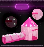 pink cute  princess Castle playing house kid indoor outdoor teepee tent kids play tent with tunnel
