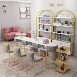 Pink Manicure Equipment Marble Nail Table Salon Spa furniture Manicure Nail Table