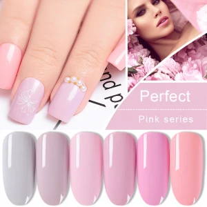 Pink Romantic UV Gel Polish for DIY Nail Beauty Salon Easy Apply with color gel