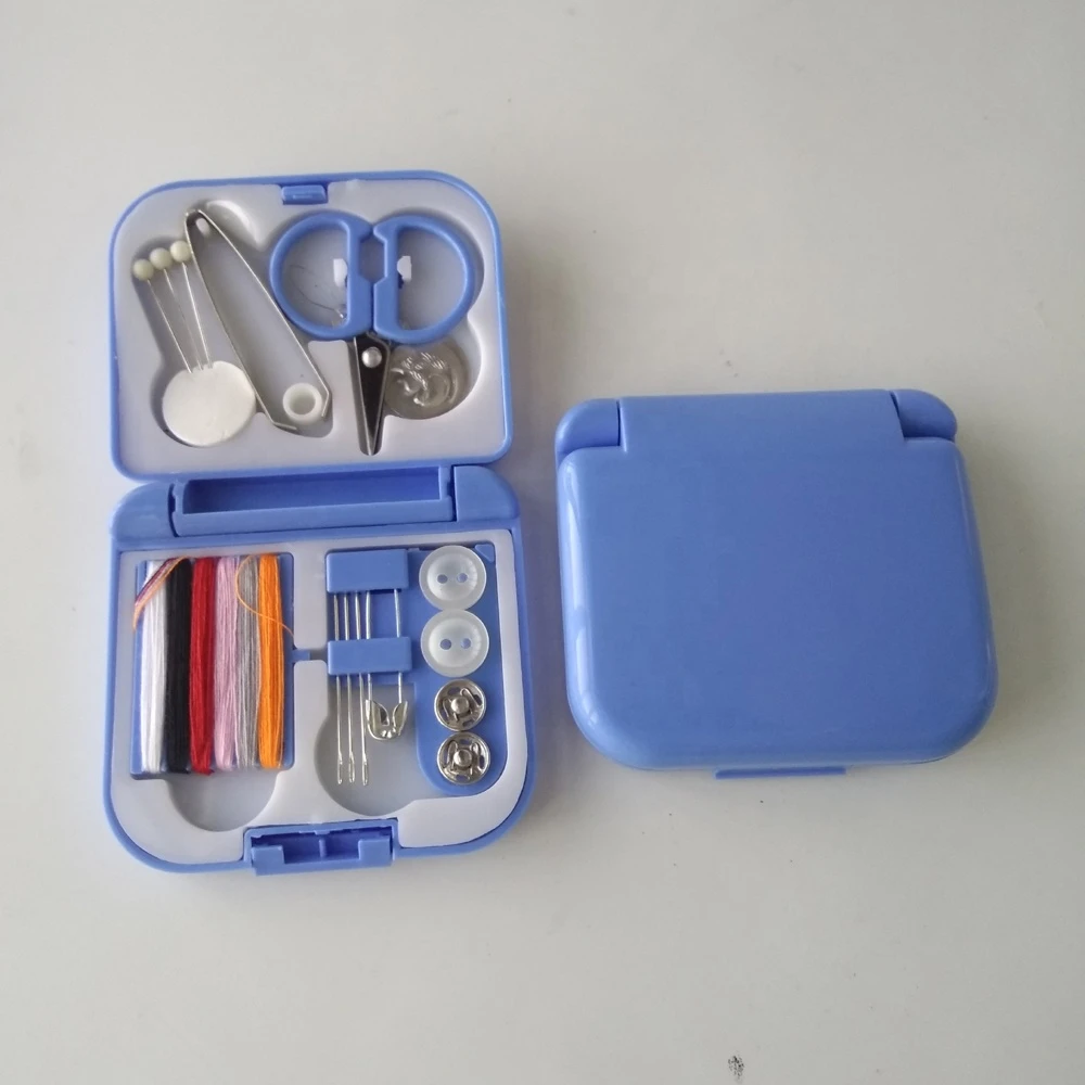 Plastic mini needle thread sewing kit box for travel hotel
