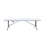 Plastic rectangular fold-in-half laptop outdoor dining table with chair