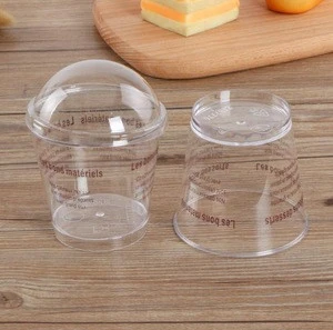 Plastic Round Dome Lid Spoon Tiramisu Muffin Cake Cups Clear Home DIY Dessert Baking Tools