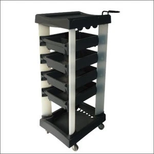 plastic salon troley with 5 tiers drawer for sale hairdressing trolley HB-G176B-G1