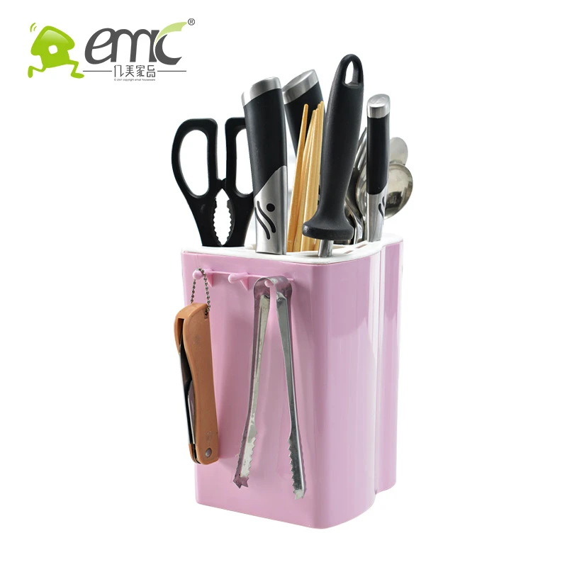 Plastic storage rack knife holder kitchen organizer drying rack storage box with hook knife shelf