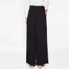 Plus Exposed Zip Front Fold Pleat Palazzo Pants Ladies Wide Leg Formal Office Wear Trousers