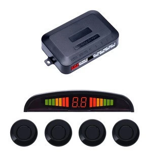 Podofo LED Parking Sensor System Car Reverse Backup Radar Buzzer Warning Alarm Kit LED Display with 4 Parking Sensors
