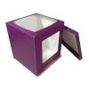 Popular tall cake box design with clear window cake pop box printing