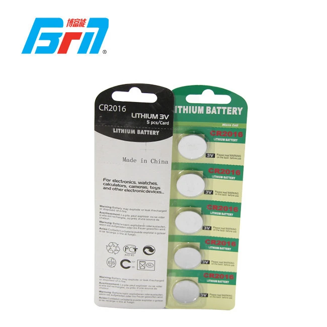Primary lithium battery cr2016 70mAh button cell battery 3.0V
