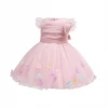 Princess Toddler Applique Flower Boutique Pink Bridesmaid Wedding Evening Birthday Ball Gowns Tutu Baptism Baby Girl Dresses