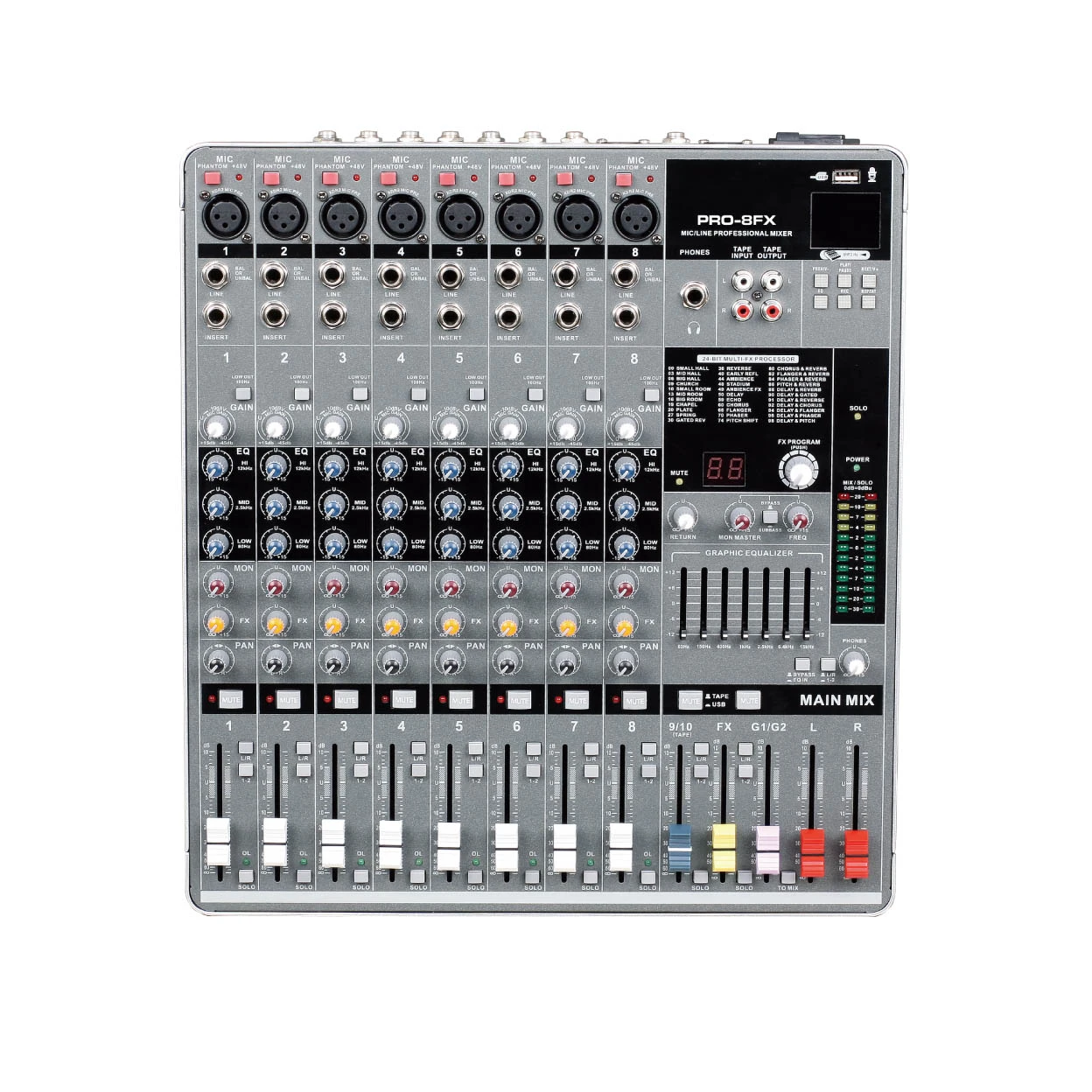 Professional PA System Digital 16 Channel Micro Sound Card Audio Mixer Video Mixing Console