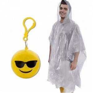 Promotional Printed Disposable Ball Raincoat with Keyring