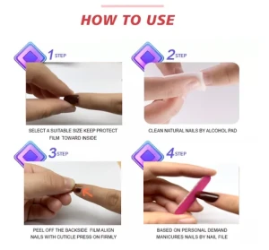 Pure color of pink nail False nails chasing cats eye press on nails