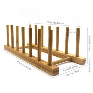 Pure Natural Wooden Bamboo Dish Drying Rack.Bamboo Dishes Rack For Kitchen Organizer And Other Spatial Storage.