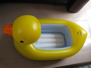 PVC inflatable yellow duck swimming pool for kids