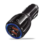 QC 3.0 car Charger,  Dual USB Car Charge Fast car charger adapter factory