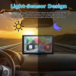 QSF  Portable Wireless Carplay 9 Inch IPS Touch Screen Wireless Android Auto Mirror Link GPS Navigation Bluetooth TF USB