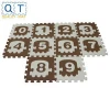 QT MAT Non-toxic Odorless Formamide Below 200PPM 12in x 12in 10pcs/set EVA Numbers Puzzle Floor Play Mat For Baby