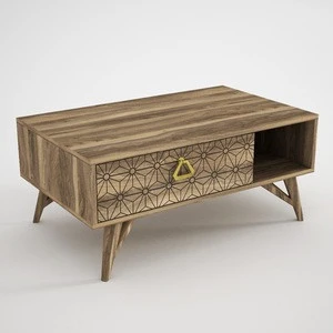 Quality Metal Wood Modern Coffee Table