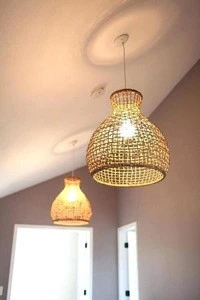 Rattan lampshades lighting hot items for home decor pendant handmade cheap wholesale 2019