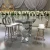 Import Rectangular silver cocktail stool furniture set high bar table from China