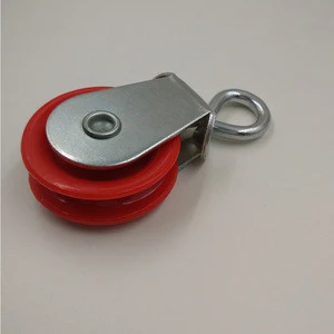 Red Nylon Pulley with Closed Hook For Subway