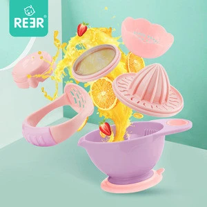 REER FREE SAMPLE Multifunction Manual PP Silicone Baby Feeding Food Masher Bowl Grinding Bowl Set Baby Products Of All Types