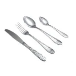 Restaurant cheap silver flatware set dinner spoons forks and knife stainless steel cutlery