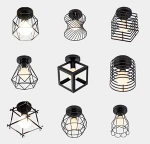 Retro Vintage Industrial light cage pendant Light lamp shade