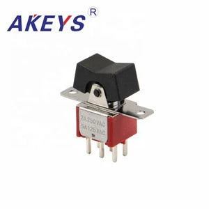 RLS-202-A1-01 SPDT 6pins Second gear rocker toggle Switch With support