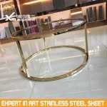 Round gold polish stainless steel metal furniture frame