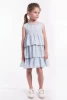 Round Neckline Babies Girls Summer Clothing Custom Wholesale Children Loosing Wear Sleeveless Cotton Denim Dress Clothes