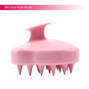 Round Shaped Shampoo Brush Massage Scalp Hair Brush Comb Silicone Makeup