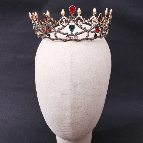RS263 Court Style Vintage Wedding Tiara Round Crowns