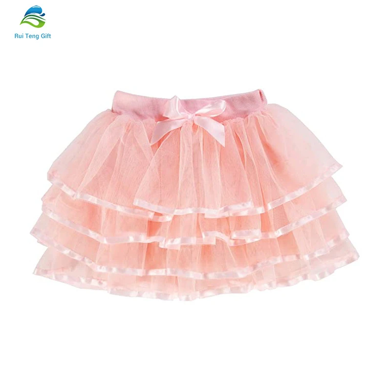 RTTD-005 Top Selling Products For Kids Baby Girl&#x27;s Solid Color 4-Layer Tulle Princess Ballet Little Girls Skirts 1-5T
