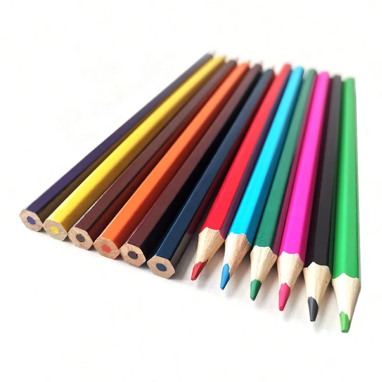 School Supplies Hexagonal Wood 12 Color Pencil Set