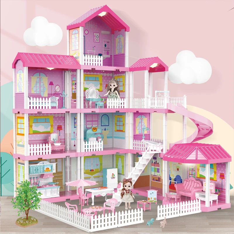 Self assembly model house game diy gift villa dollhouse toy