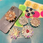 Seven Star Bling Bling Glitter Telescopic Mobile Phone Holder Kickstand Socket Diamond Phone Holder Stent