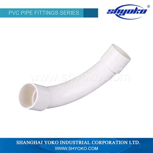 Shyoko Plastic Pipe Fittings Electrical Long Elbow PVC Conduits for Electrical Wiring