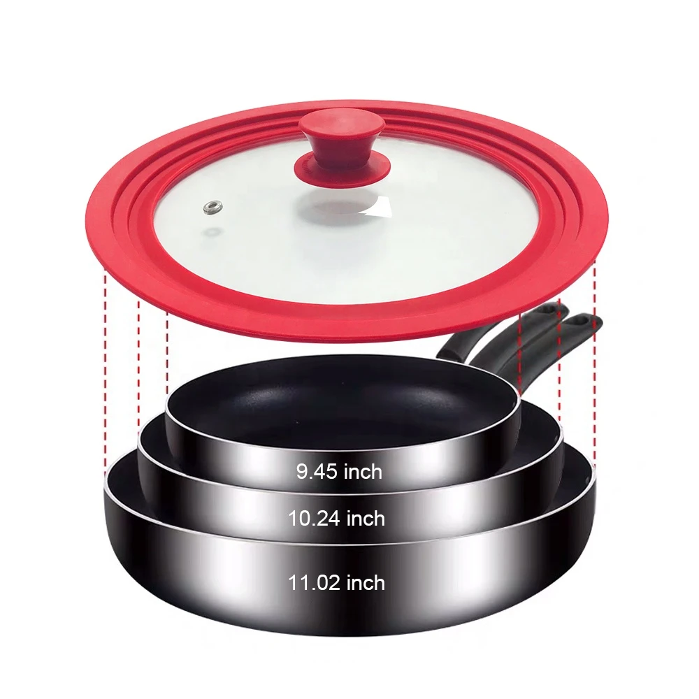 silicone pot lid heat resistant microwave safe cooking pot casserole glass cookware wok lid glass pot lid