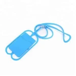 Silicone  universal mobile phone strap hang around neck neck lanyard with pocket