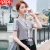Import silk womens shirt lace up high end new silk top bow ribbon short sleeve blouse in summer Korean Blouse from China