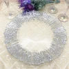 Silver Reef Flower Shaped Glass Charger Plate Wholesale Elegant Tableware Dinnerware