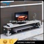 Simple design mirror glass lcd tv media cabinet for living room DS007