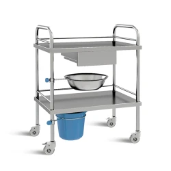 SKH002 Stainless Steel Medical Instrument Trolley With Drawers
