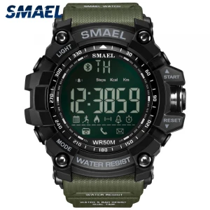 Smael 1617B Fashion Mens Bluetooth Smart Watches Military Army Sport Dual Time Quartz Led Digital Watch