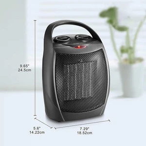 Small Ceramic Space Heater Electric Portable Heater Fan with Adjustable Thermostat for Home Fan heater